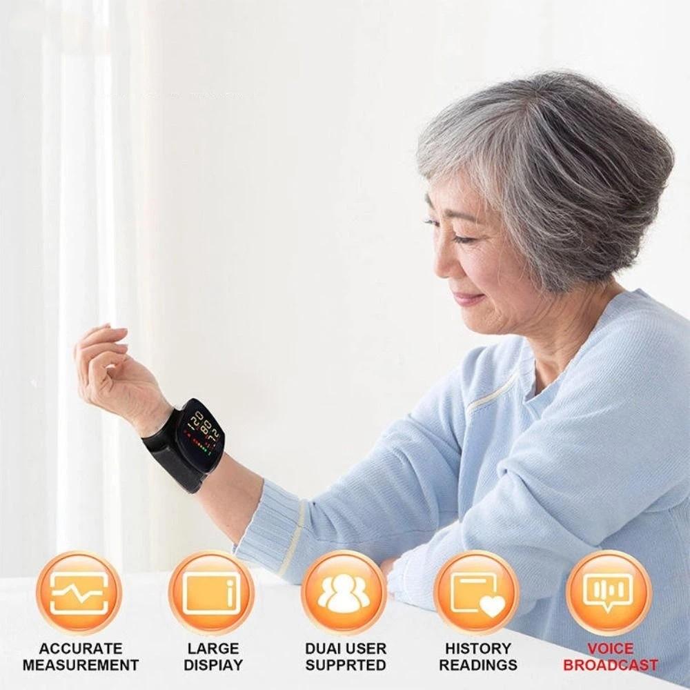 Smart Touch Digital Wrist Blood Pressure Monitor Automatic Voice Sphygmomanometer Personal Care