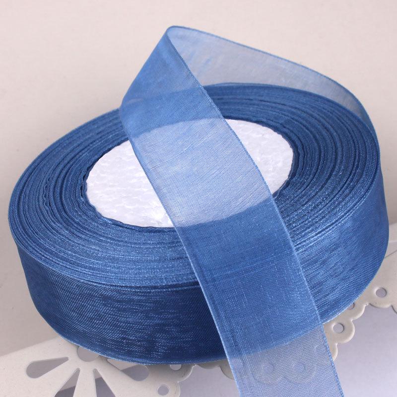 2,5 cm breites, transparentes Satinband aus Schneegarn für Bastelarbeiten und Haarschmuck