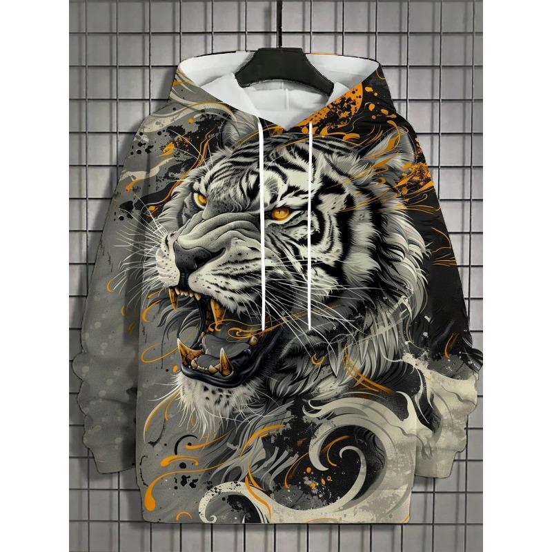 Bandana Print Men's Fashion 3D Print Hoodie Hoodies Blue Brown Crew Neck Fall Winter Designer Hoodie Sweatshirt