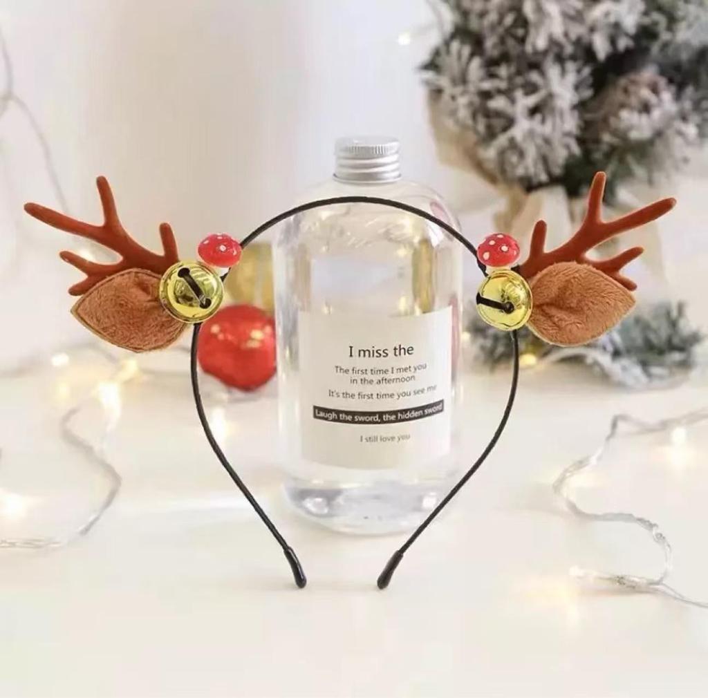 Christmas Elf Antler Bell Headband - Festive Cartoon Fairy Style for Holiday Parties