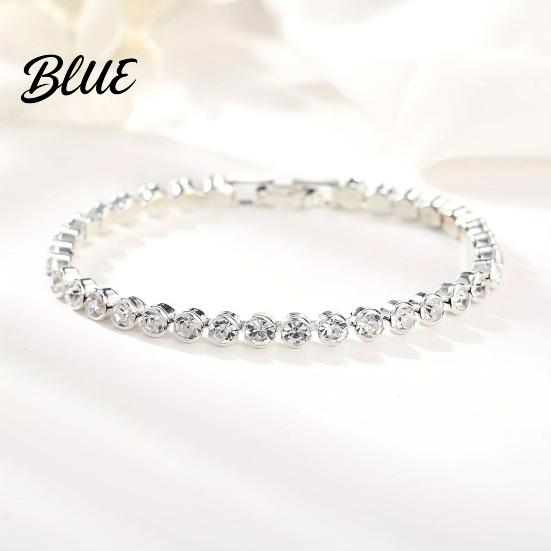 Women Bracelet Bracelet Sparkling Cubic Zirconia Inlaid with Alloy Plating