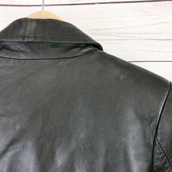 Italy SIGNORIA Leather Jacket 46/XL Dark Gray Riders Coat Fall/Winter(USED)