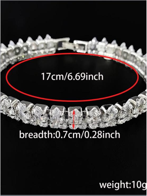 Marquise-Cut Pave Zircon Bracelet: Unique Design Valentine's Day Commemorative Gift S8256.