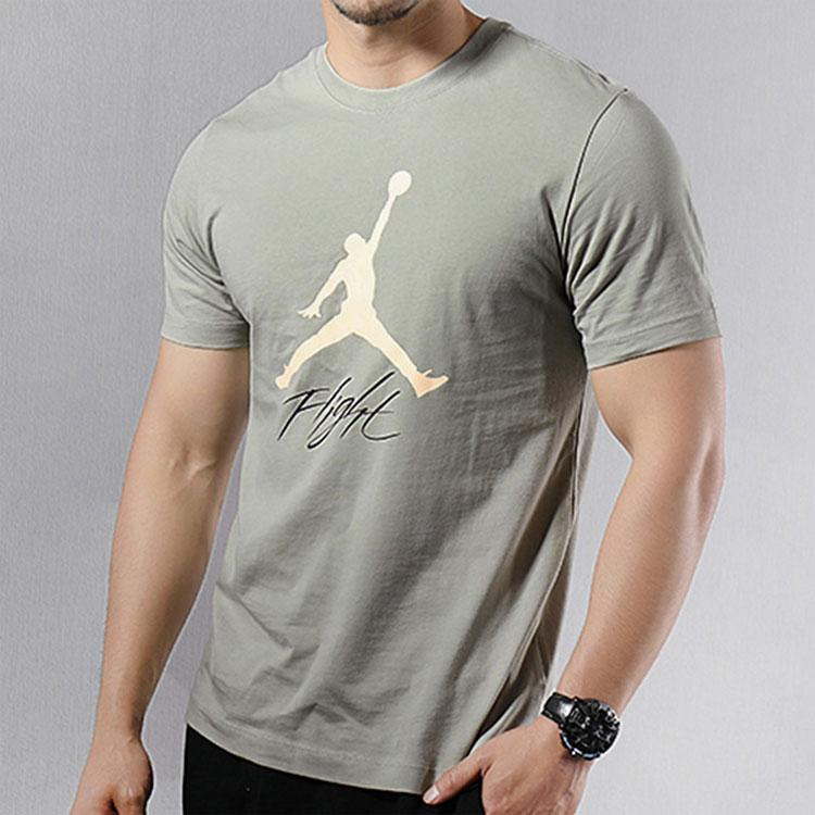 Air Jordan Jumpman Flight Basketball Short Sleeve T-Shirt Men Tops Grey AO0665-334