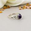 925 Sterling Silver Amethyst Oval Shape Purple Gemstone Ring For Women