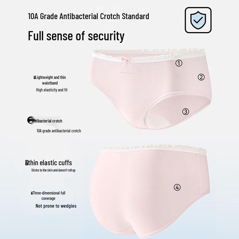 Langsha Women's Mulberry Silk Antibacterial Cotton Briefs