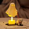 PLA Material Ghost Lamp Puppy Electronic Candle Ornament, LED Light, Simulated Warm Creative Holiday Gift Light Decor for Halloween Home Desktop Party