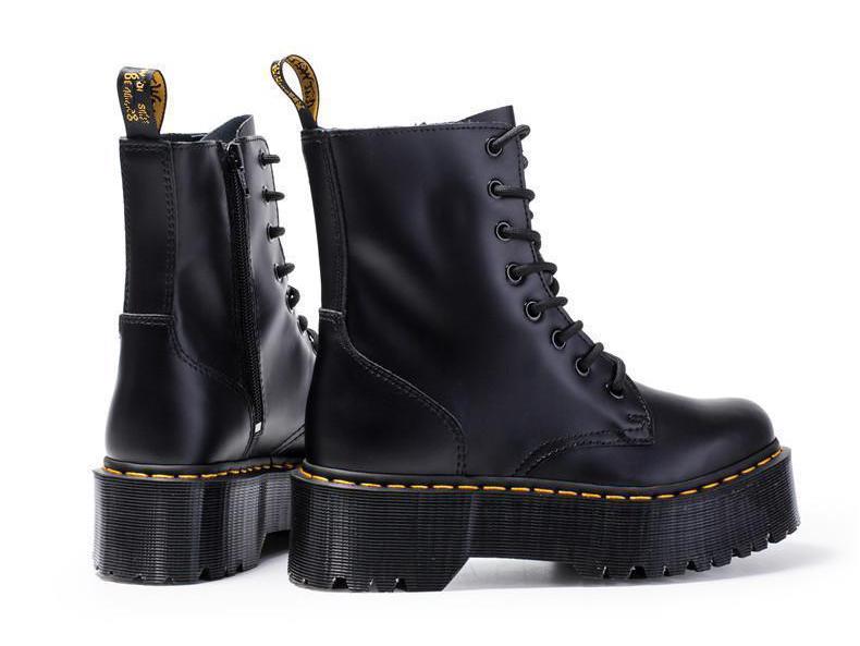 Dámské platformové kotníkové boty Jadon 1460 - 8 oček na šněrování s bočním zipem