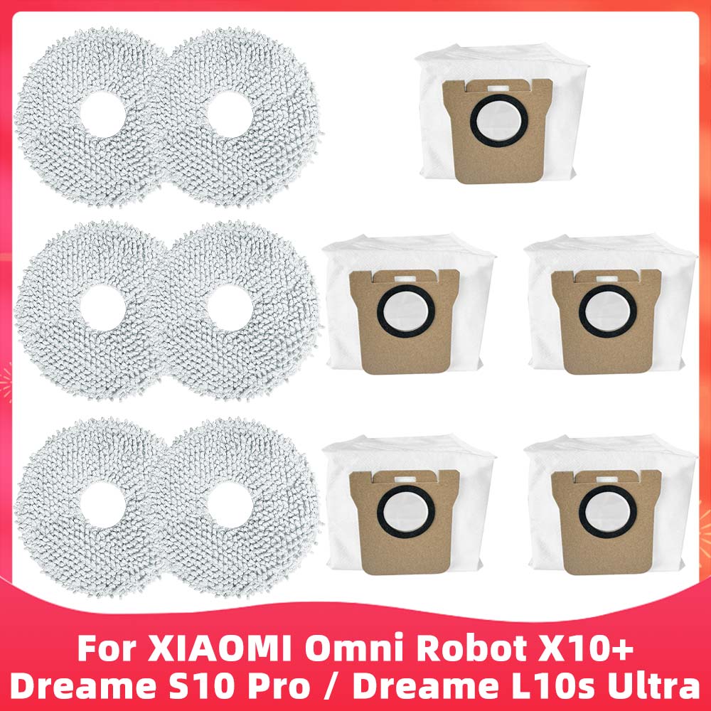 Fit For ( Xiaomi Mijia Omni Robot X10+ / Dreame S10 Pro / Dreame L10s Ultra SE ) Brush Filter Mop Dust Bag Accessory Part