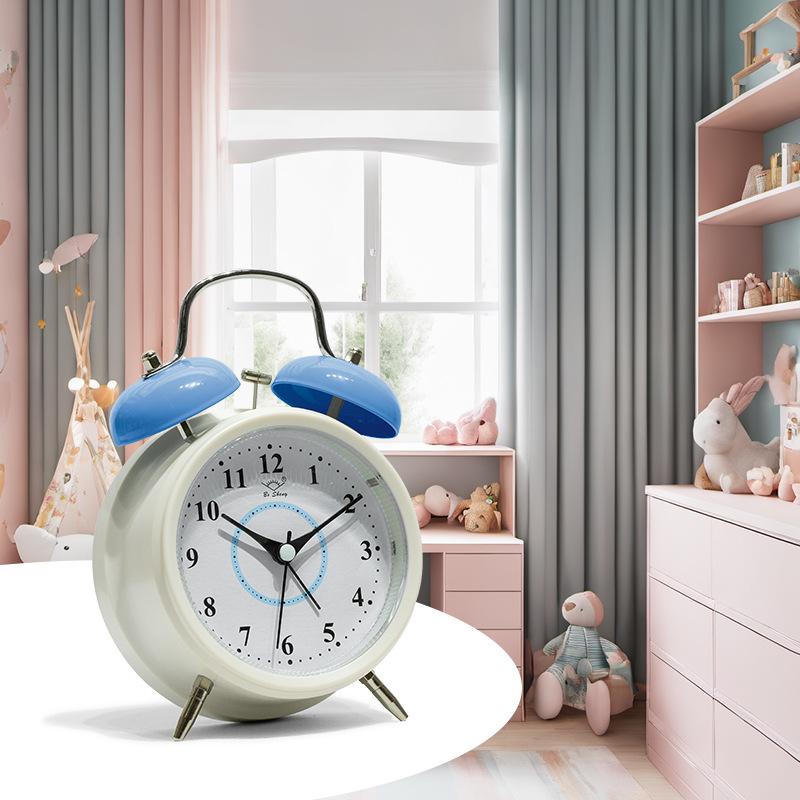 Alarm Clock, Wake-up Artifact for Students and Children, Metal Ringing Bell, Silent, Powerful Color Luminous Table Clock