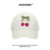Korean Sweet Cherry Embroidery Baseball Cap Women Summer Quick Dry Breathable Face Slim Sun Hat Outdoor Travel Sun Peaked Cap