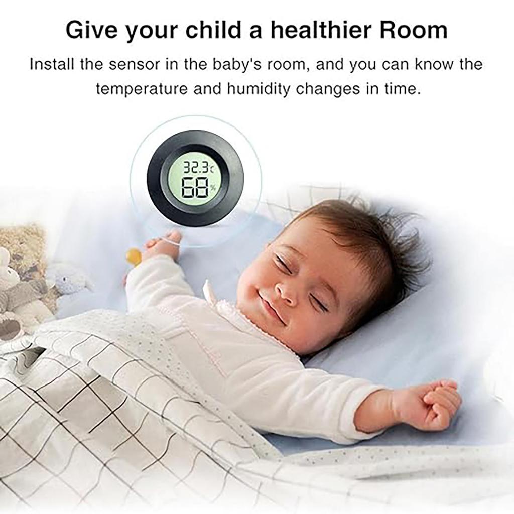 1pc Mini LCD Digital Thermometer & Hygrometer -50°C to +70°C Temperature & Humidity Meter for Fridge Freezer Testing