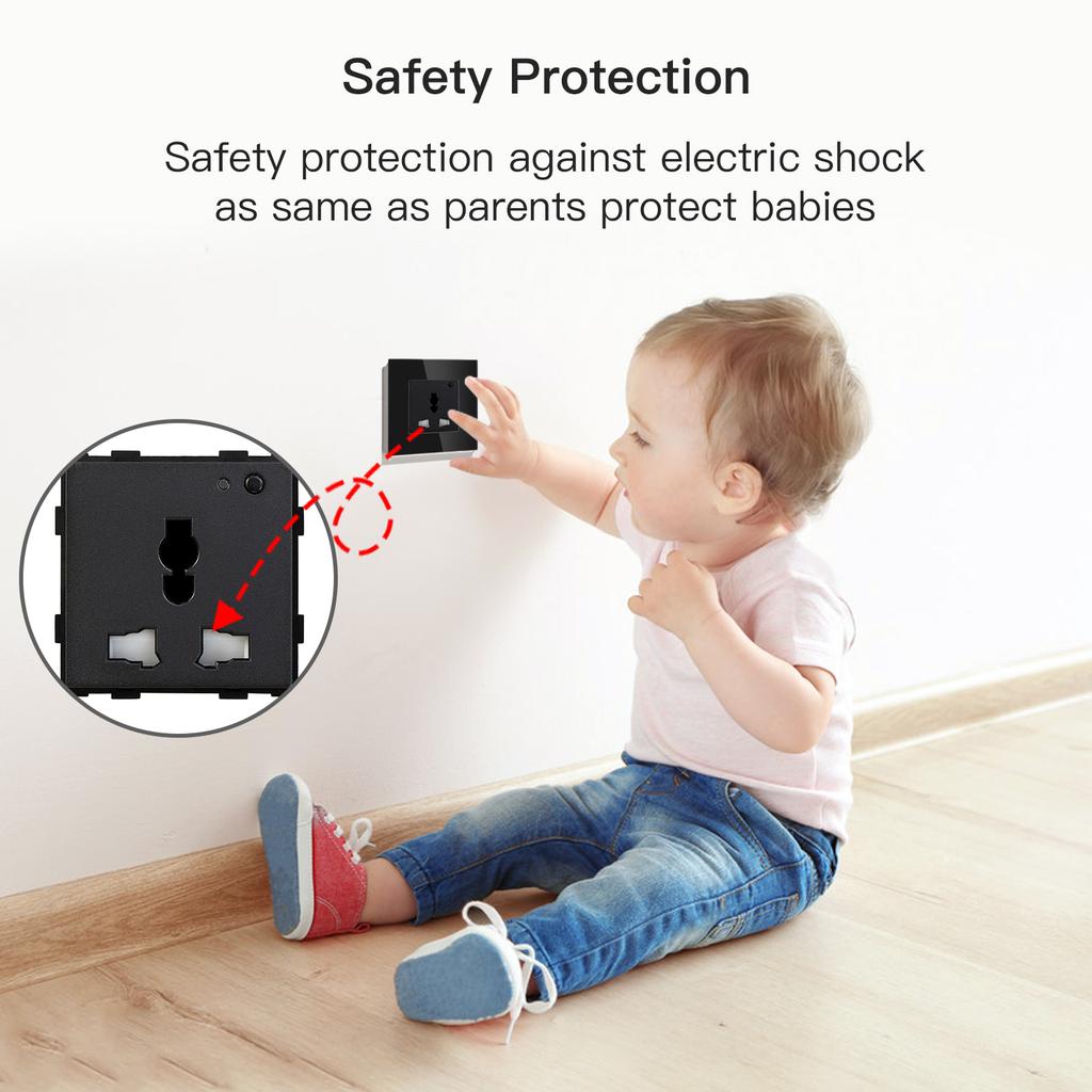 BSEED Wifi Multi-Function Socket Smart Universal Power Socket Wall Electric Socket Tuya Smart Life Google Alexa Voice Control