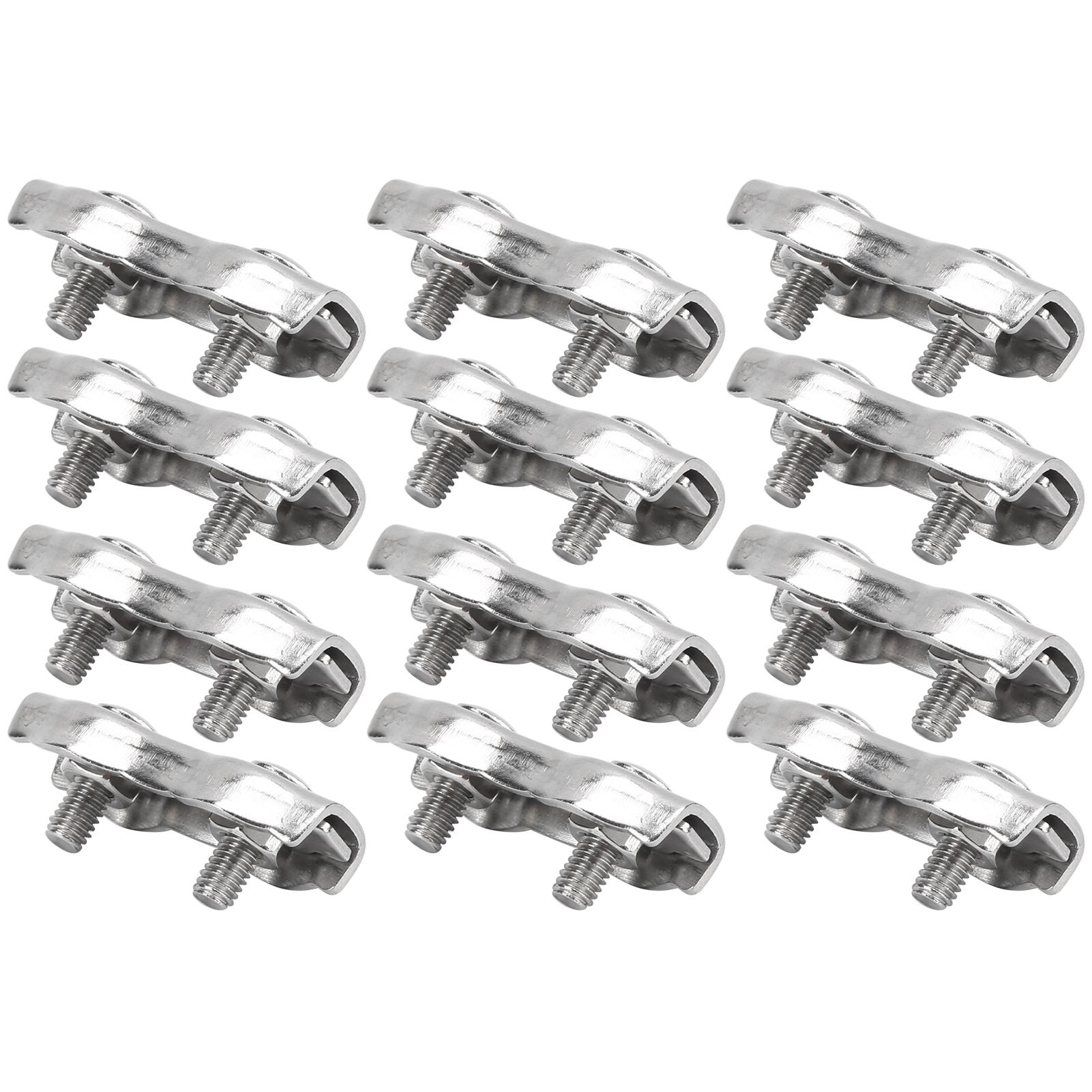 

M3 12 шт. Зажимы для троса из нержавеющей стали Двойные зажимы Кабельные зажимы Фиксирующие зажимы для троса