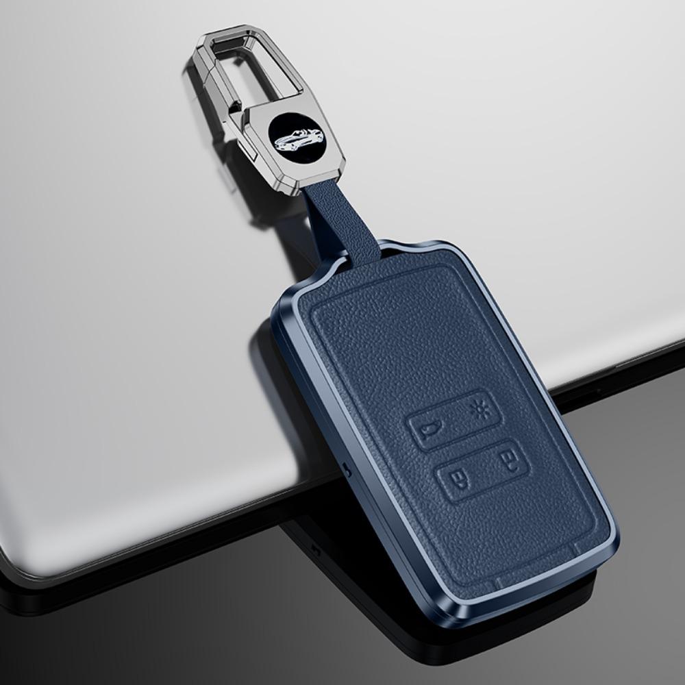Alloy Leather Car Key Case Cover Shell For Renault Koleos Captur Megane Clio Scenic Talisman Arkana For Dacia Sandero Card Fob