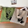 Bolsa Tote Nova com Padrão de Panda, Bolsa de Mão Versátil de Tricô, Bolsa de Praia Tecida, Bolsa de Ombro Vazada Tendência de Rua Para Mulheres