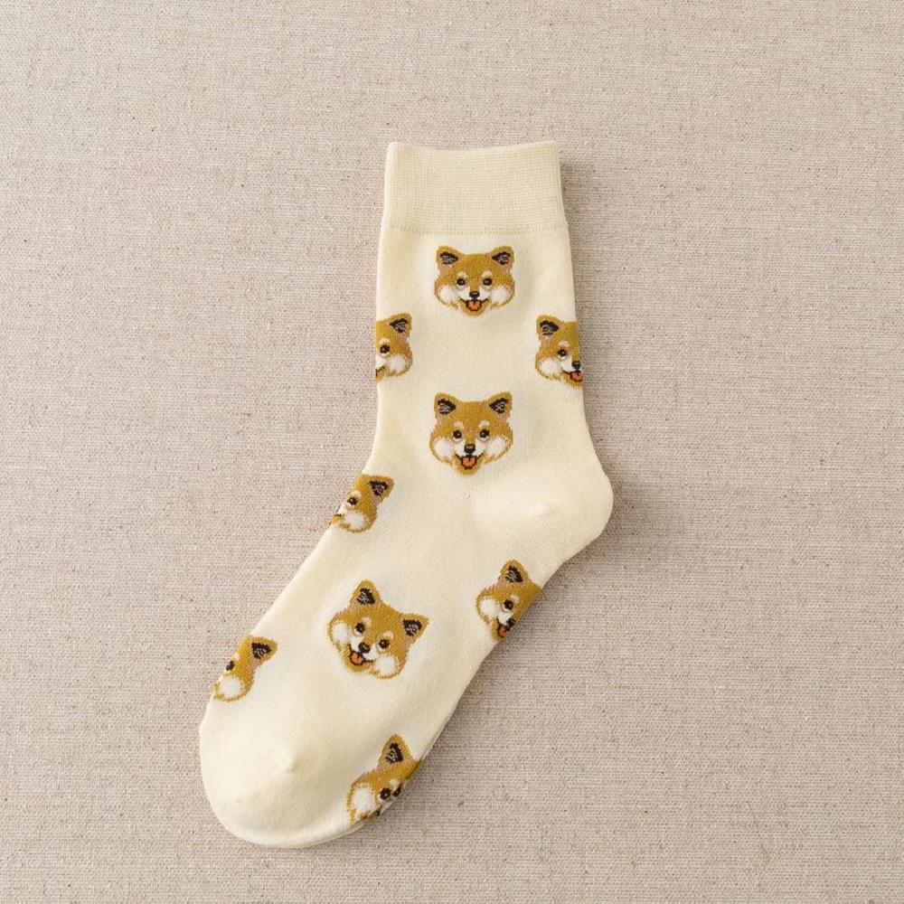 Neue Niedliche Cartoon Hund Mittelrohrsocken Japanische Ins Kreative Damen Socken Shiba Inu Dalmatiner Malzis Teddy Pomeranian Dropship