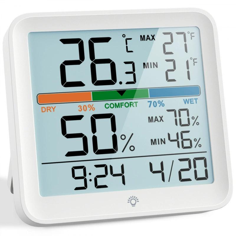 Factory Direct Hot-selling Indoor Multifunctional Thermometer Color Screen Hygrometer Digital Analog Display Perpetual Calendar