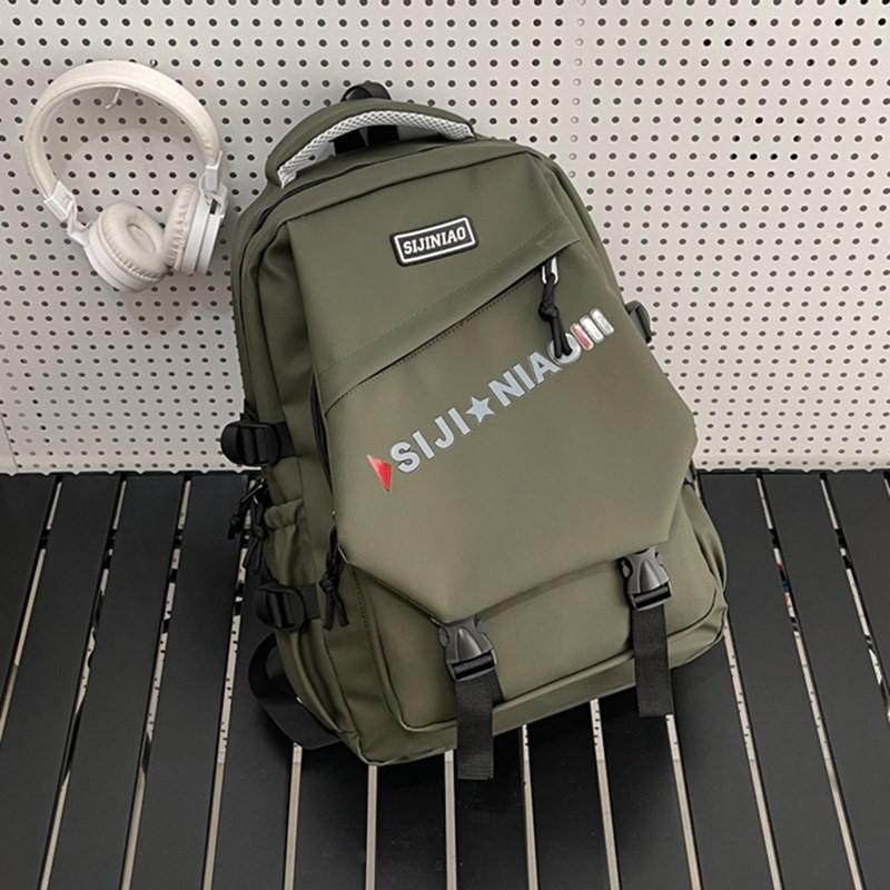 Unisex Oxford Letter Bookbag With Antiburden Features For High School Students