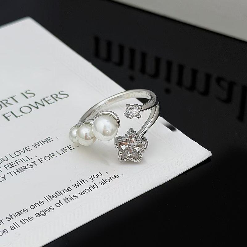 Super Flash Zirkon Hexagramm Ring Öffnung Verstellbar Exquisiter Ring Temperament Hochklassige Frauen