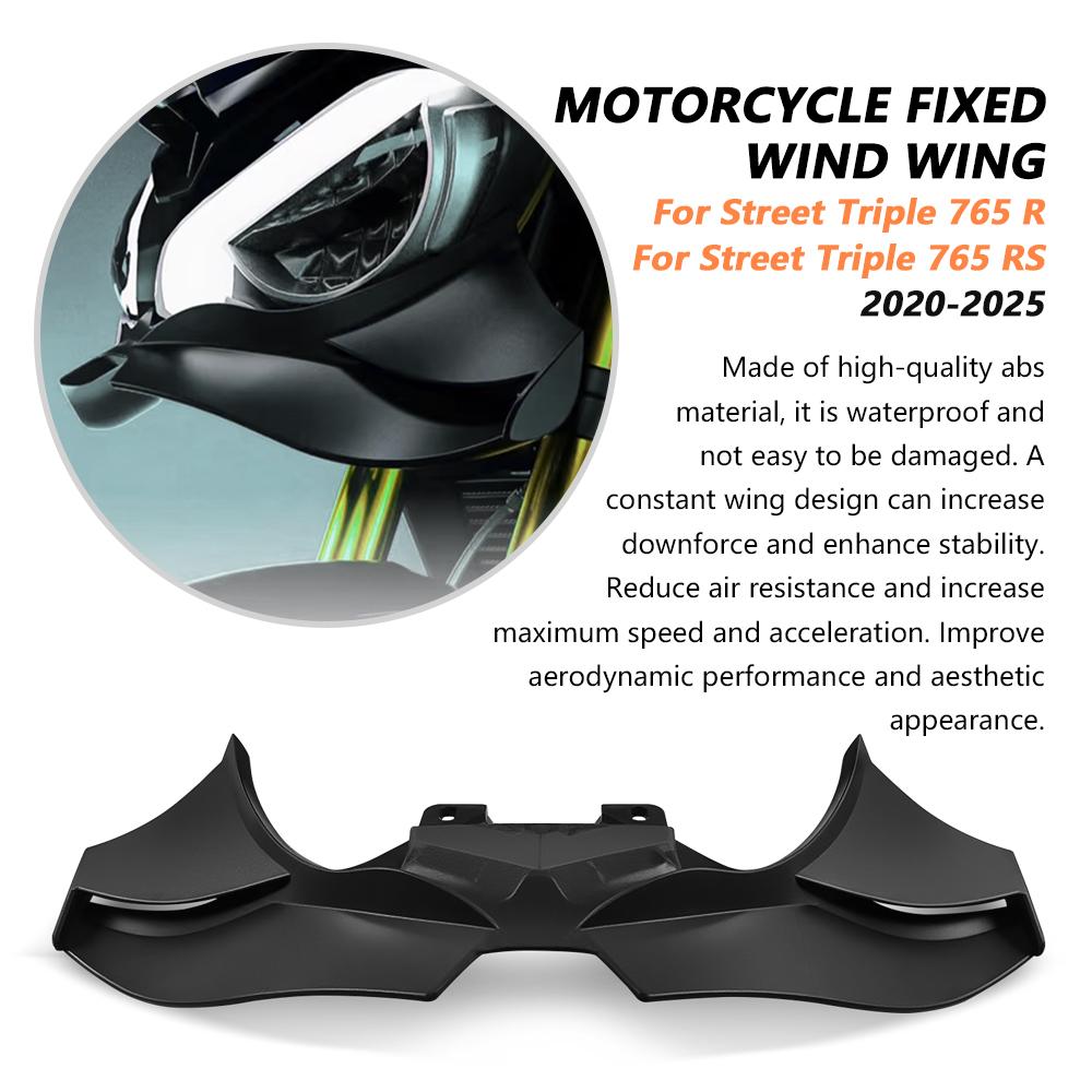 Per Street Triple 765RS 765 R RS 2024 2020-2025 Moto Spoiler Frontali Ala Portante Winglet Ala Aerodinamica Spoiler Anteriore