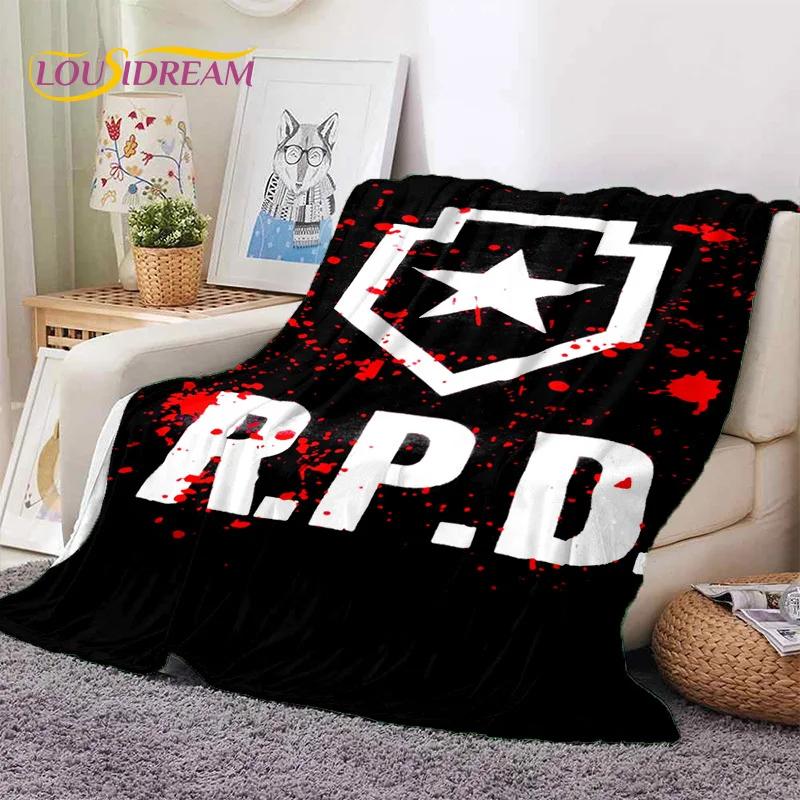 3D Lastest Horro Games R-Resident Evil Soft Flannel Blankets,Throw Blanket Comfortable for Picnic Beds Sofa Home Bedroom Kids