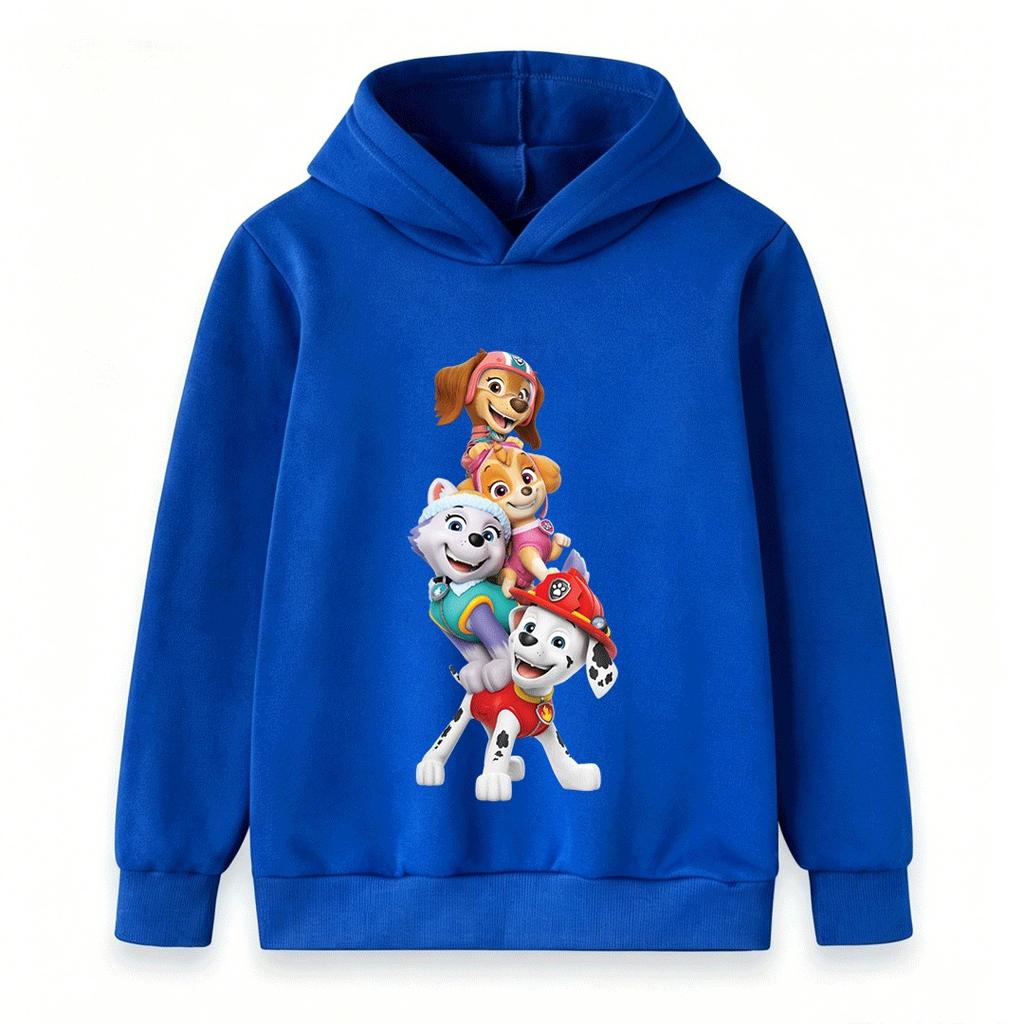 Cartoon Puppy Group Print Kids Hoodie Sweatshirt Boys Girls Casual Long Sleeve Pullover Top for Toddlers