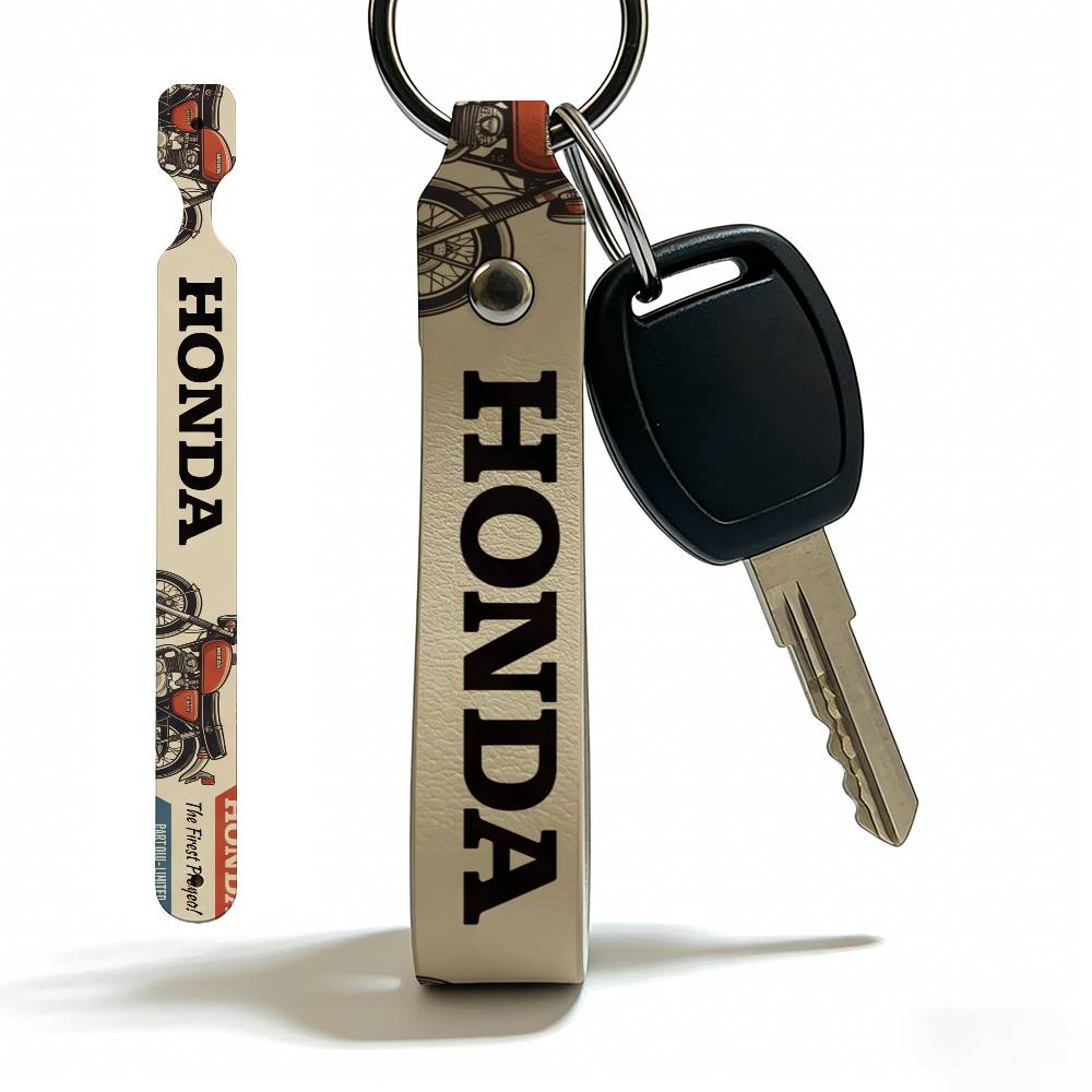 FOR HONDA RACING RIDE PU Leather Keychain Minimalist Key Holder Durable Key Organizer Car Keys Bag Accessories Gift LK6