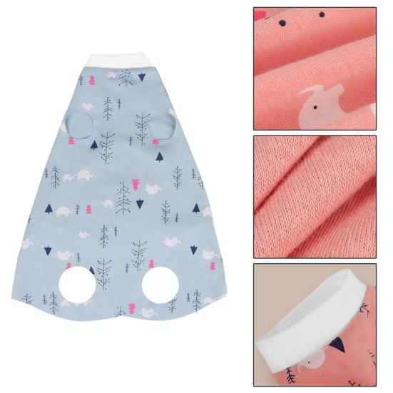Cartoon Print Cat Recovery Suit Elastic Neck Back Bandage Breathable Cat Onesie Surgery Recovery Suit Female Cat Spay Recovery Suit