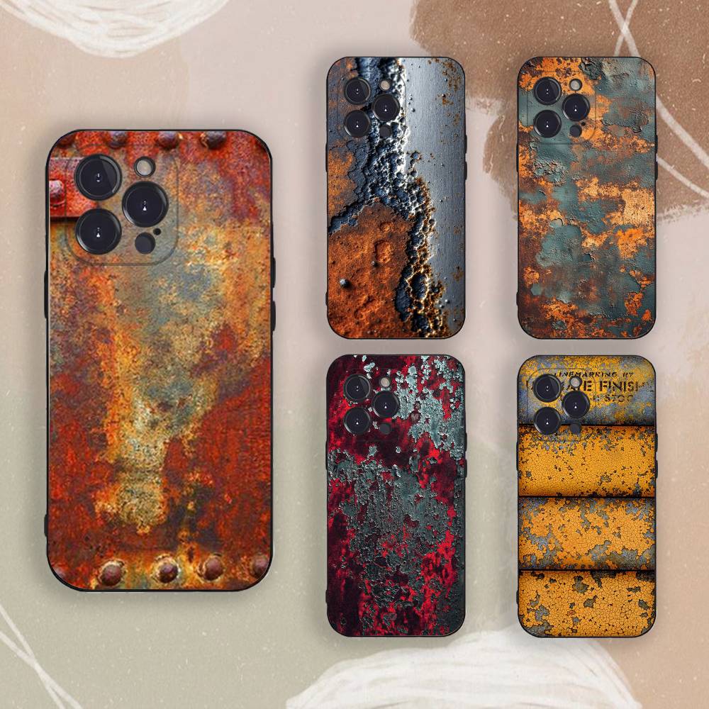Industrial Style Rusty Phone Case for iPhone 17 Air 16 15 11 12 14 13 Pro Max Shockproof Cover