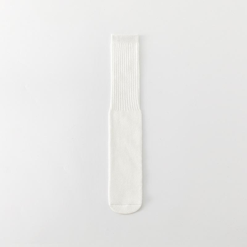 

Черно-белые однотонные высокоэластичные прямые носки, очень толстые хлопковые носки, зимнее тепло, надписи 1 pair белый