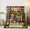 Retro El Grafico Messi Maradona Multicolor Plush Blanket, Durable Warm Throw for Outdoor Fun, Comfortable Throw for Daybed and Armchair
