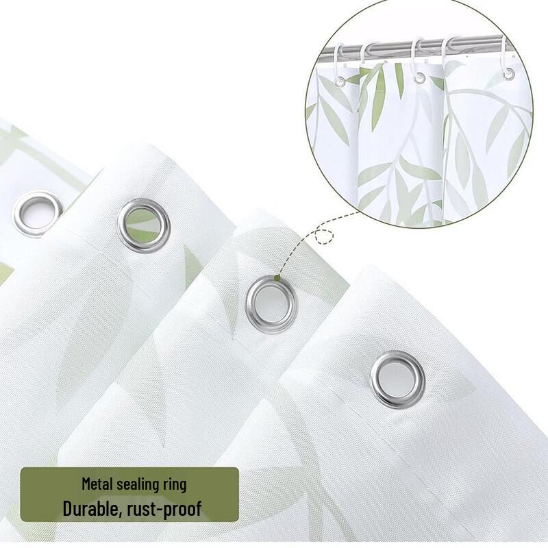 Handun Temu Minimalist Floral Waterproof Shower Curtain