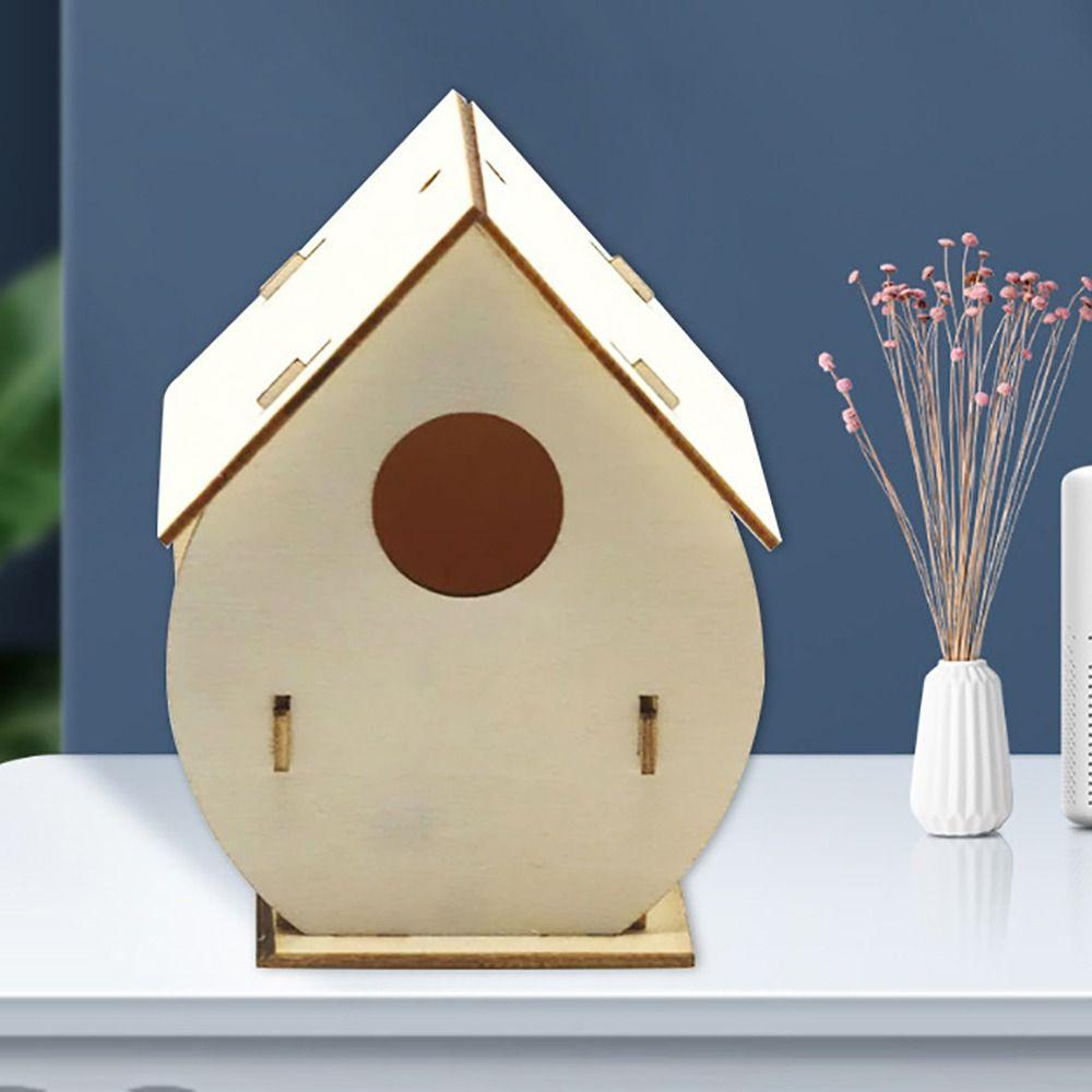 Wooden Bird Nest Hous DIY Hummingbird Cages Easy To Assemble Hanging Birdhouse  Outdoor