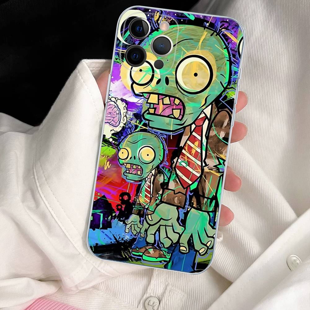 

P-Plants Vs Z-Zombies For IPhone 17 16 15 11 12 13 14 Pro Max Soft TPU Silicone Back Cover Clear Case iPhone 14pro max