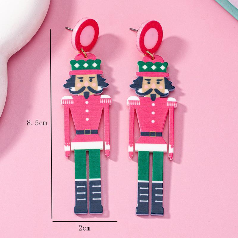 

Nutcracker Soldier Acrylic Earrings - Festive, Fashionable, Versatile Women s Jewelry