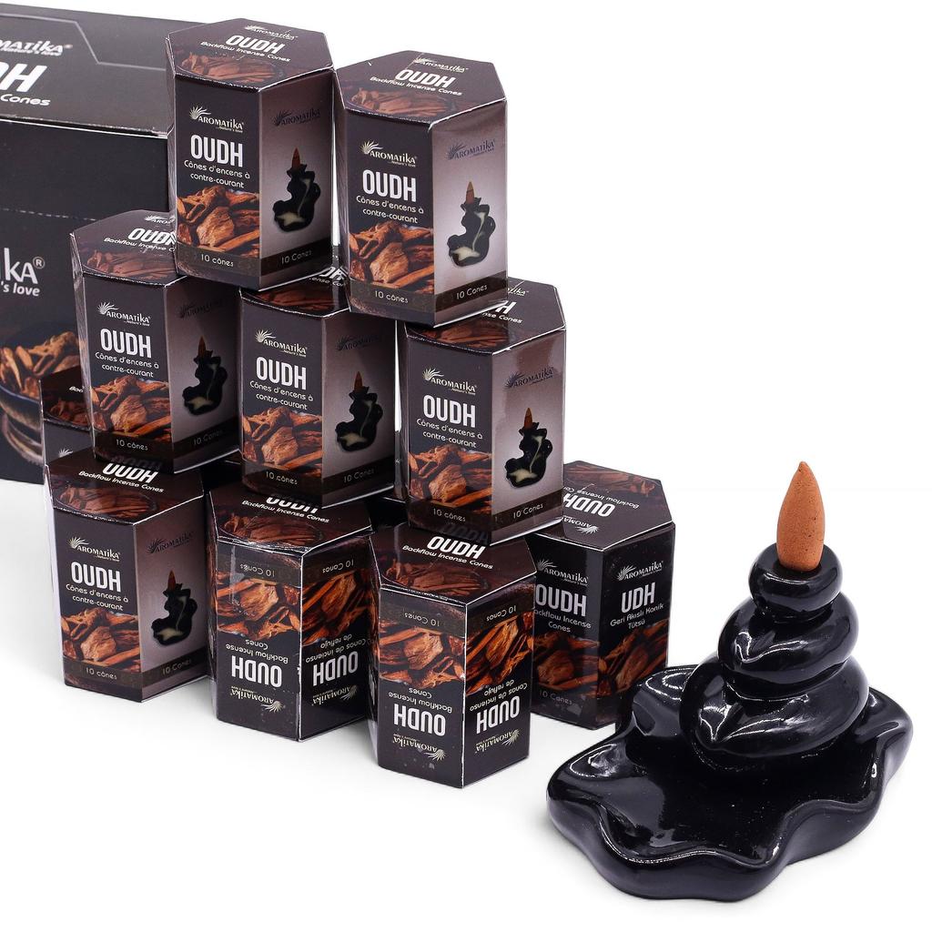 7x Oudh Masala Backflow Incense Cones Pack of 10