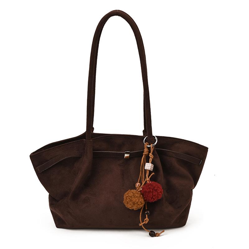 High-End Retro Suede Large Capacity Tote – Autumn/Winter Shoulder Bag