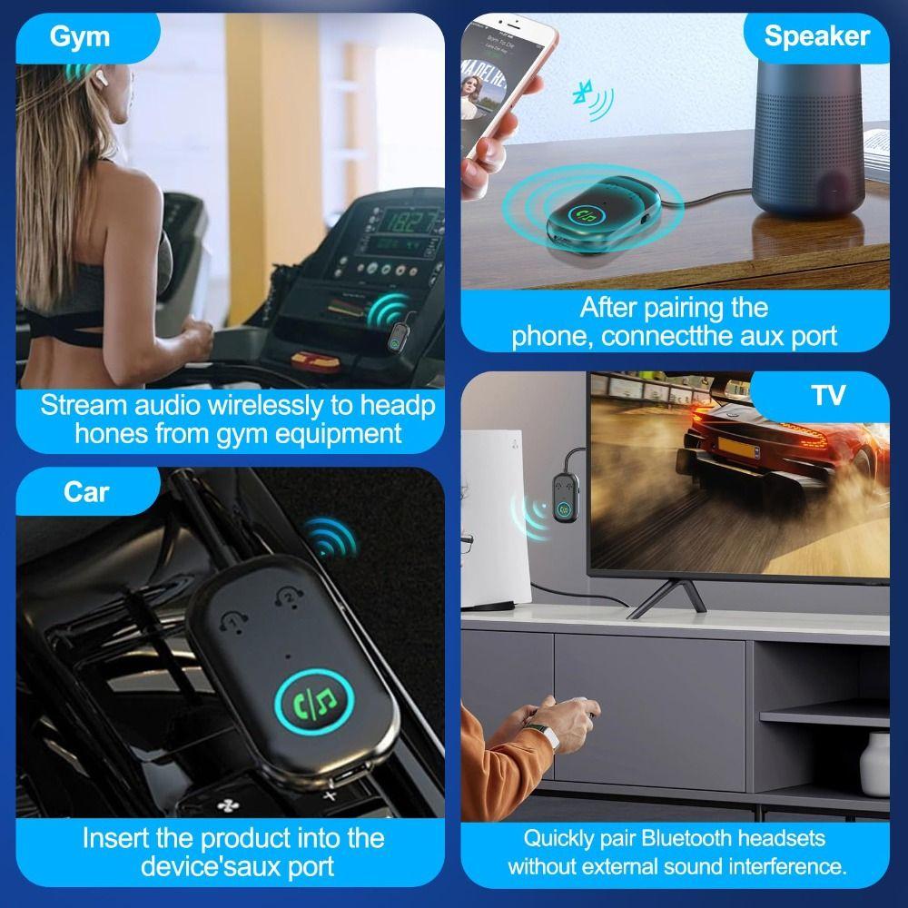 Compatible with 2 Devices Wireless Adapter Stereo Sound Audio Adapter TV Audio