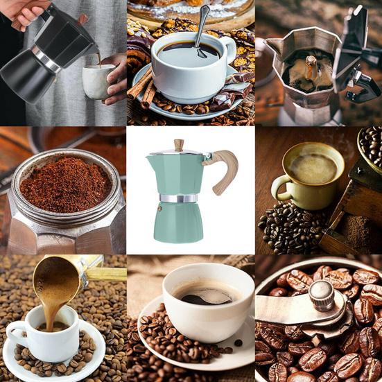 Aluminum Italian Style Espresso Coffee Maker Percolator Stove Top Pot Kettle Sale Goods