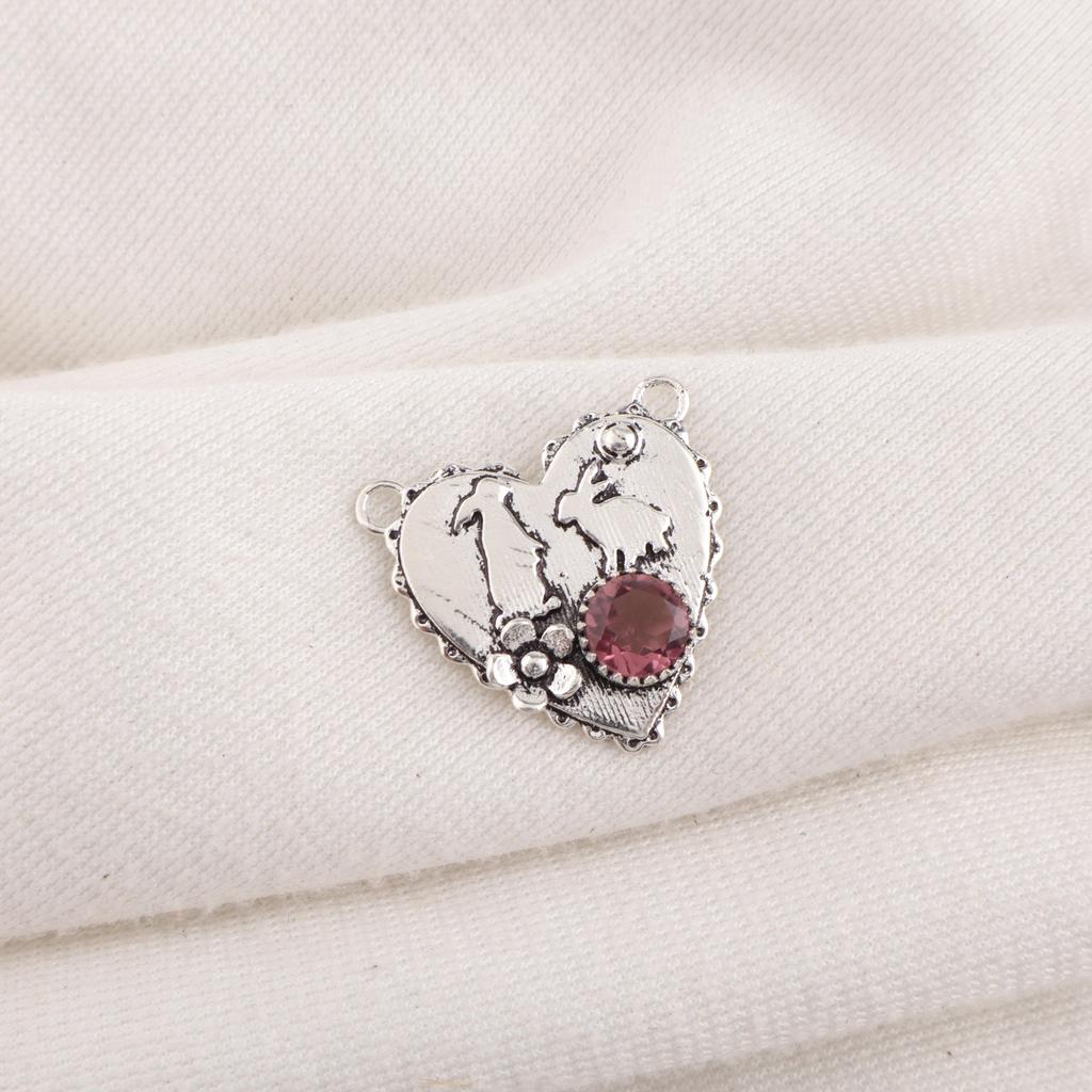 Rhodolite Gemstone Jewelry, Handmade Silver Pendant, 925 Solid Sterling Silver Pendant For Mother's Gift