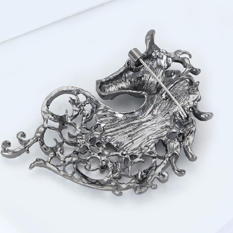 Elegant Horse Shape Brooch Set In Assorted Colors Sturdy Alloy Jewelry Metal Horse Pin for Women Men Gift