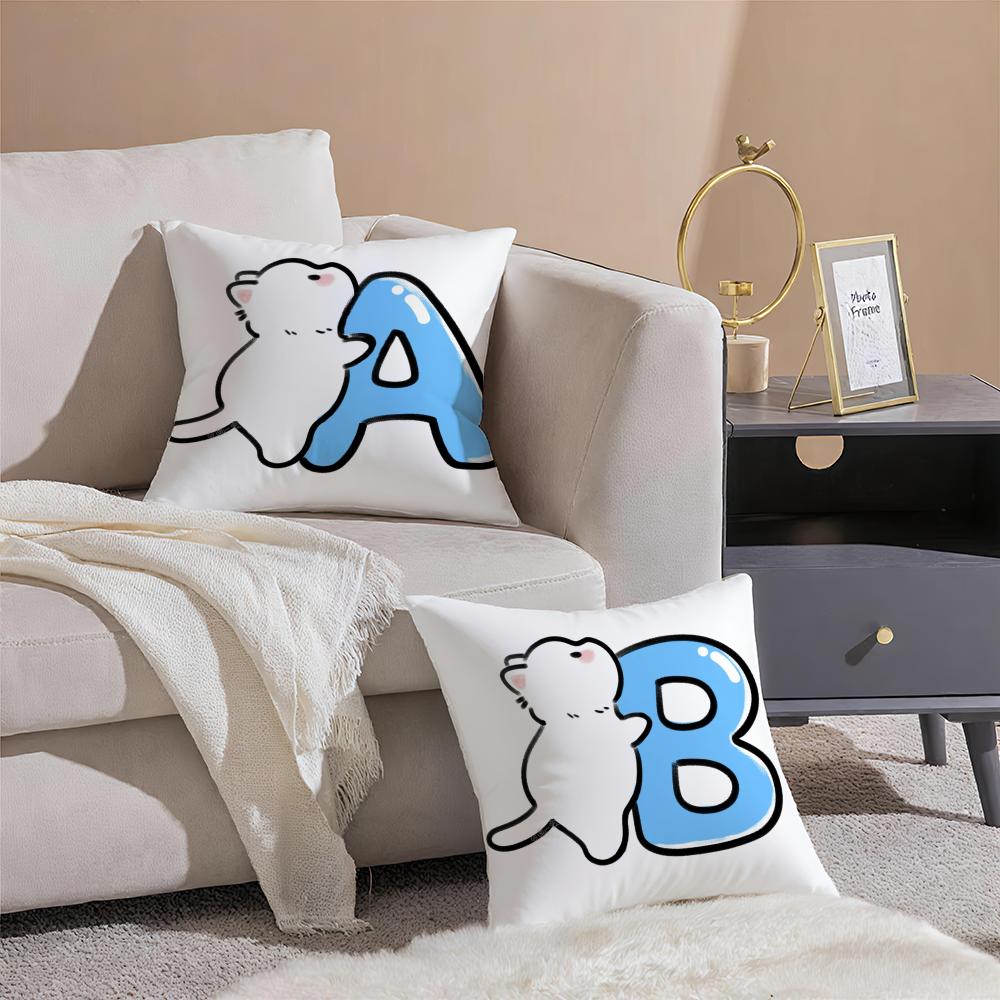 Süßer Custom Art Katze Personalisierter Kissenbezug Überwurf Kissenbezug Verdeckter Knopf Strapazierfähiges Polyester Stuhlkissen