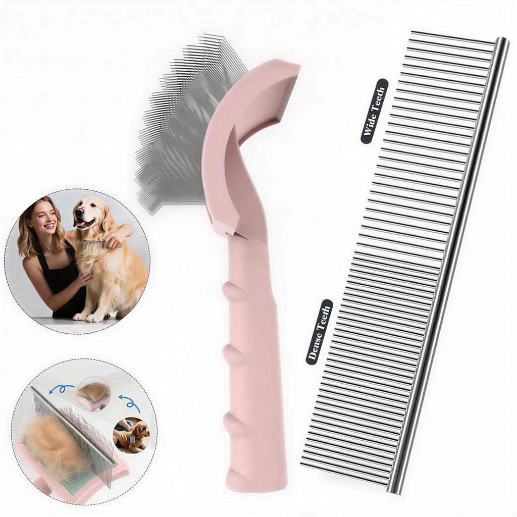  Pettine per toelettatura cani Rimuovi pelo morto Spazzola a aghi Spazzola cardatrice Massaggio Pettine districante Strumento per capelli Cane di taglia grande Forniture per animali domestici Accessori