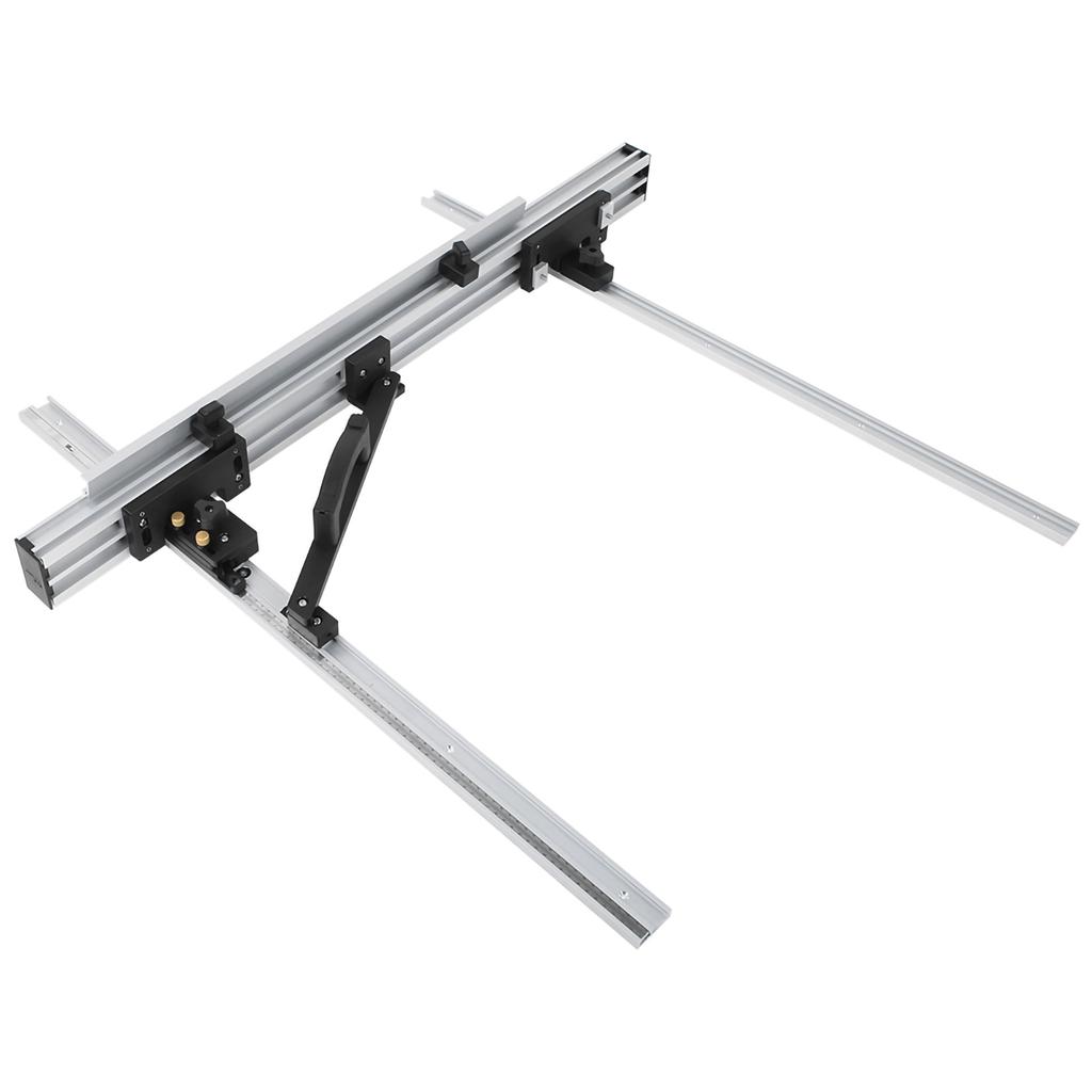 Table Saw Fence Set Black Silver Aluminum Alloy with Fine Adjustment Knob 800mm/1000mm