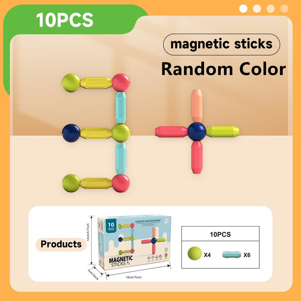 Variety Magnetic Rod Set Magnetic Sheet Building Block Particle Assembly Early Education Educational Strong Magnetic Toy Gift