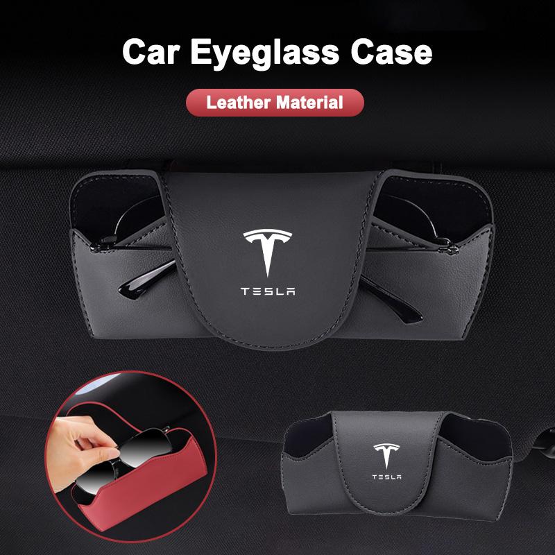 Per Tesla Model 3 Model S Model X Model Y Cybertruck SpaceX Auto Parasole Porta Occhiali Scatola Occhiali da Sole Portaoggetti Accessori