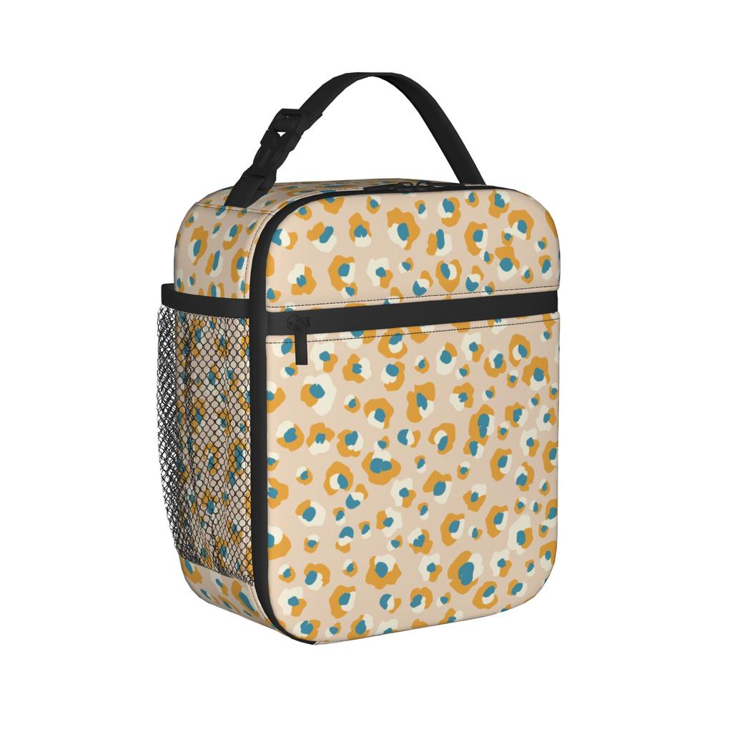 Leopard Animal Fur Printing Thermal Insulated Lunch Bags for Work Portable Bento Box Thermal Cooler Lunch Boxes