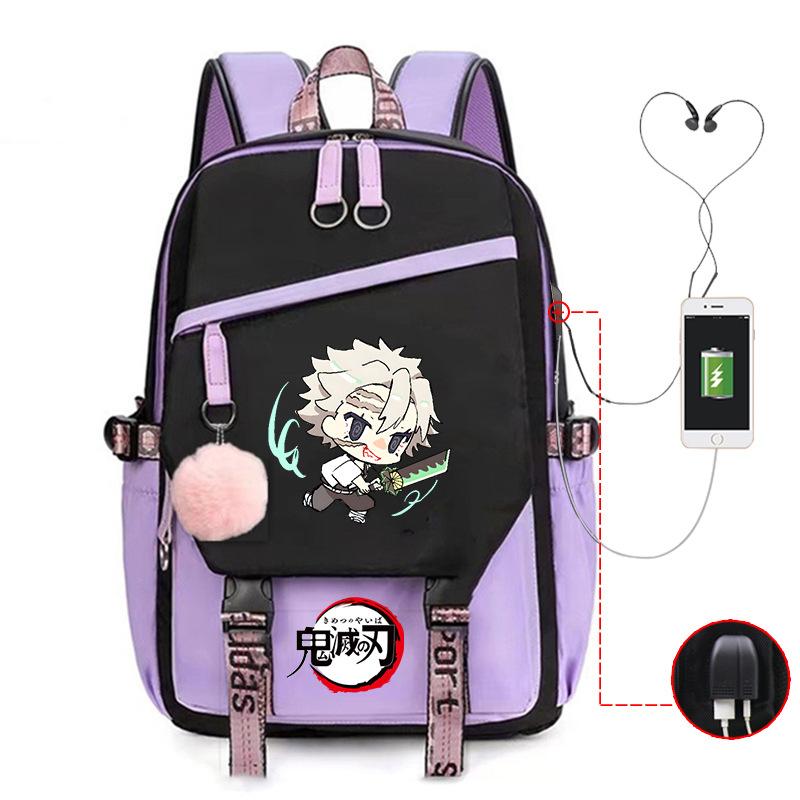 Kimetsu no yaiba ghost column peripheral printing schoolbag junior high school student high school multi-functional schoolbag