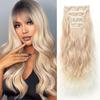 Synthetic Hairpieces 4PCS Clip In Hair Extensions Natural Soft Hair for Women Girls 22inch Daily Use